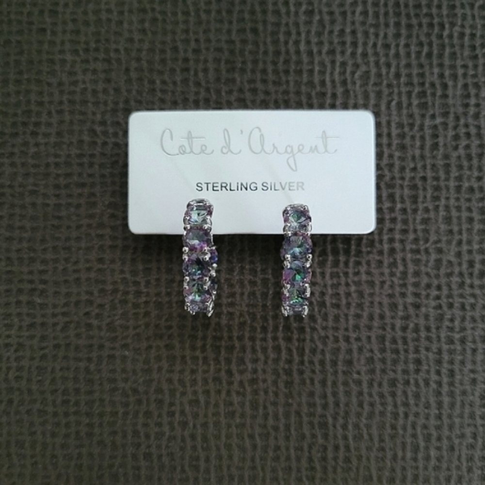 Cote d'Argent Mystic🧙‍♂️ Quartz Hoops - NWT - Picture 2 of 13